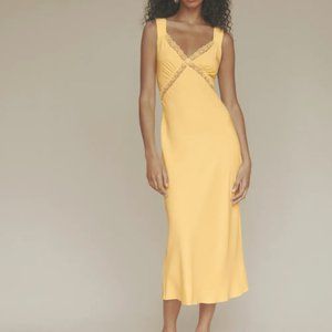 Reformation Provence Silk Dress Zest